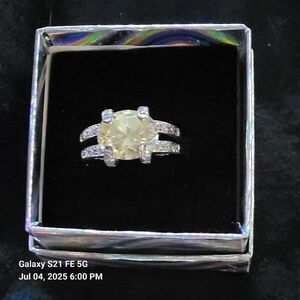 Chunky Faux Citrine Ring Size 6
